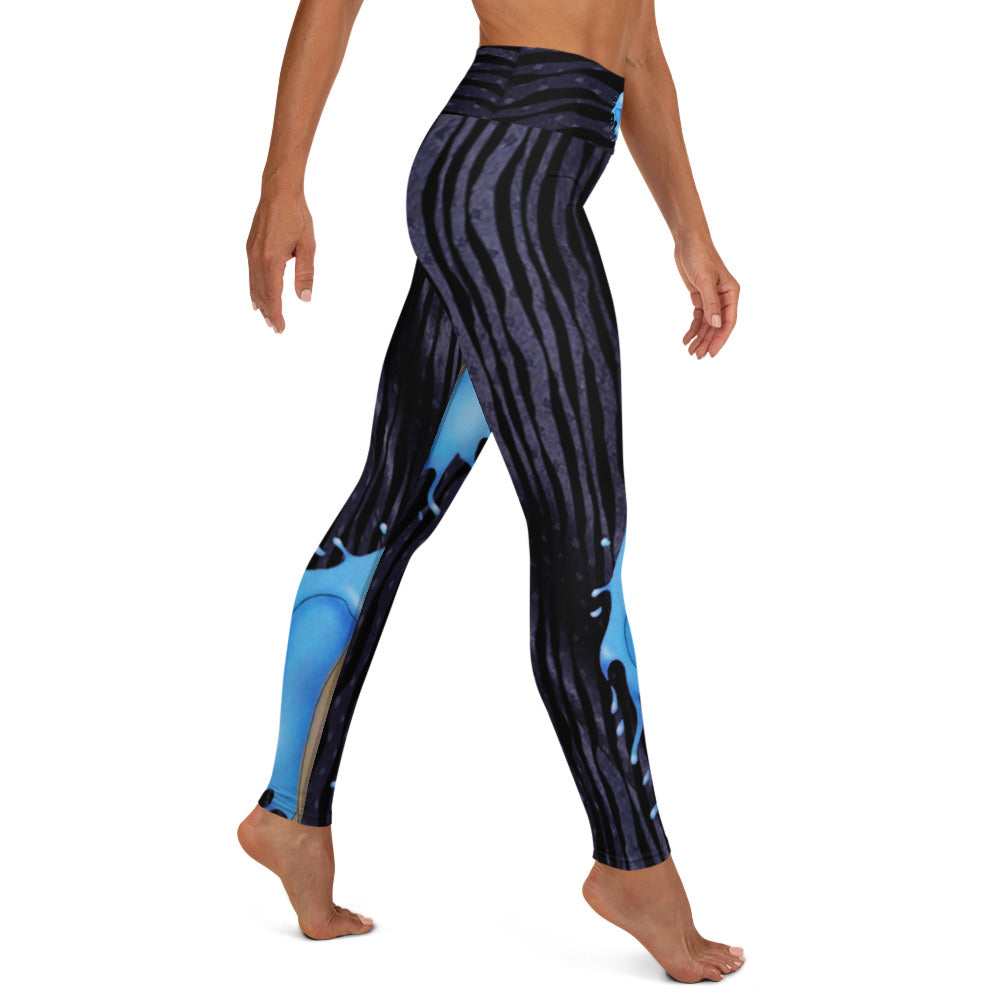 Workout Leggings. Zodiac Art Gym Activewear or Yoga Pants. "Cosmic Aqua" by WickedYo.